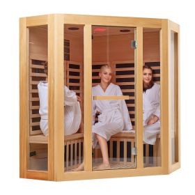 Far Infrared Wooden Sauna, Room Home Sauna Spa for 3 to 4 Person