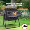 Compost Bin, 43-Gal Dual Chamber Composting Tumbler, Large Tumbling Rotating Composter with 2 Sliding Doors and Steel Frame