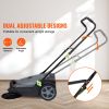 Walk-behind Hand Push Floor Sweeper, 25.6" Sweeping Width Floor Sweeper Manual Non-Electric, 5-Gallon Waste Container