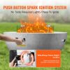 Propane Fire Pit, Outdoor Concrete Gas Fire Pit, 39 in Tabletop with Lava Rocks, Lid,Rain Cover,Adjust Flame Height Camping Firepit for Heating