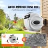 Retractable Hose Reel, 115 ft x 1/2 inch, 180° Swivel Bracket Wall-Mounted, Garden Water Hose Reel with 9-Pattern Nozzle, Automatic Rewind