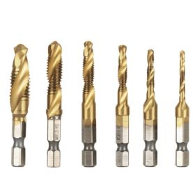Wind Batch Hex Shank Twist Drill Bit Titanium Plated 6.35 Handle 10PC 13PC Set   High Speed Steel (Option: Gold)