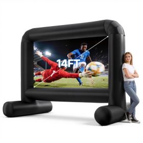 Inflatable Movie Screen, 14 Ft Outdoor Inflatable Projection Screen With Portable Storage Bag, Front/Rear Projection, Easy Set Up, Blow Up Screen (Option: Default)