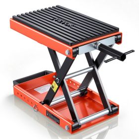 Motorcycle Lift, 1500 Lbs Motorcycle Scissor Lift Jack With Wide Deck & Lock Pin, 4.13-13.77 Center Hoist Crank Stand, Steel Scissor Jack For Str (Option: Default)